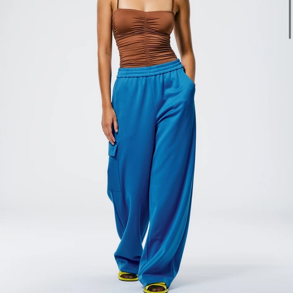 Tibi Pants - Tibi Active Knit Wide Leg Pull On Pants sz L #N2